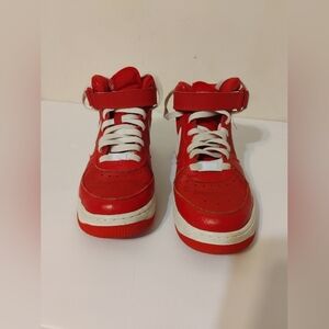 Air Force 1 Mid Sport Red/White-Sport Red Girls Size 7Y